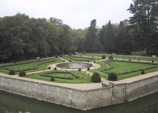 Catherine de Medici's Gardens to the right of the entrance