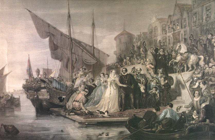 Mary's landing in Leith in August 1561 by the Scottish painter, Sir William Allan (1782-1850)