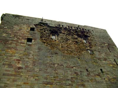 Damage done by Cromwell's cannon balls