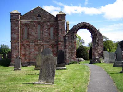 Coldingham Collegiate Church from the west and transept