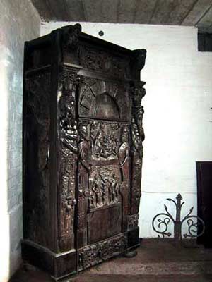 Carved wooden cupboard